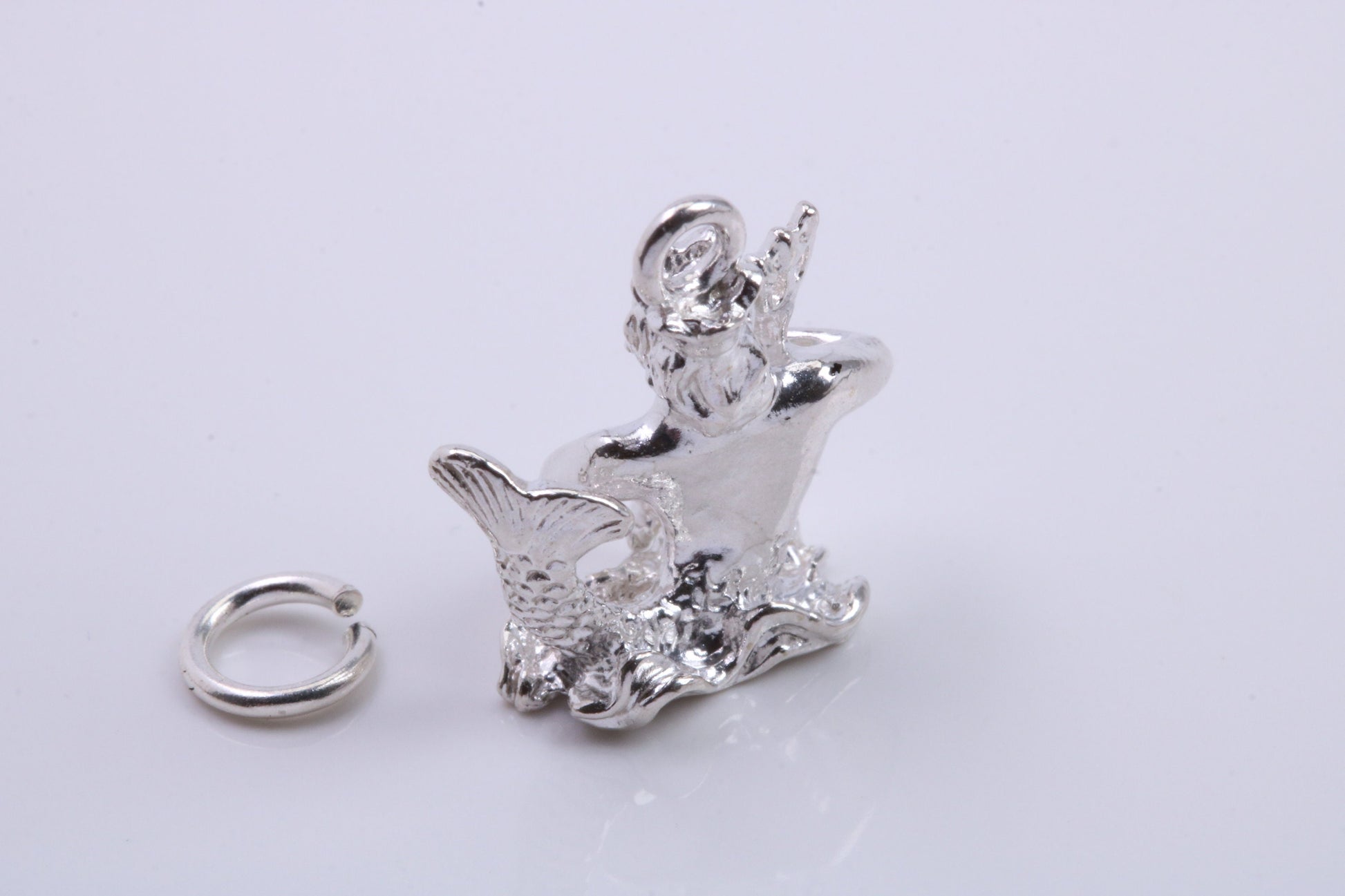 Aquarius Zodiac Sign Charm, Traditional Charm, Made from Solid 925 Grade Sterling Silver, Complete with Attachment Link