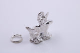 Aquarius Zodiac Sign Charm, Traditional Charm, Made from Solid 925 Grade Sterling Silver, Complete with Attachment Link