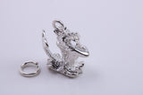 Aquarius Zodiac Sign Charm, Traditional Charm, Made from Solid 925 Grade Sterling Silver, Complete with Attachment Link