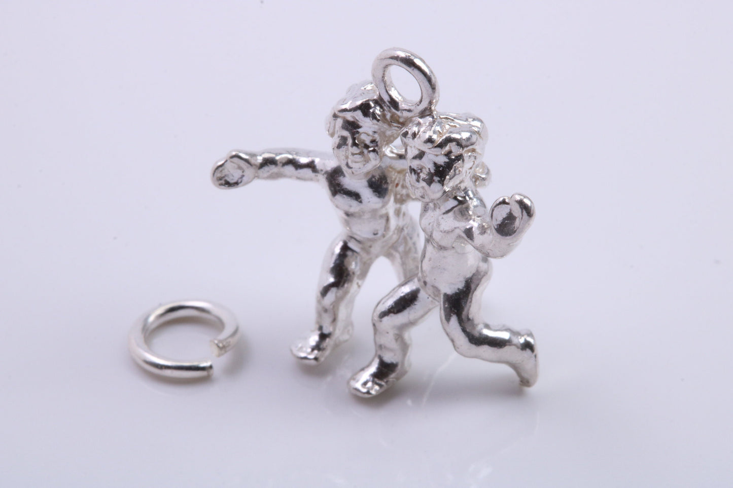 Gemini Zodiac Sign Charm, Traditional Charm, Made from Solid 925 Grade Sterling Silver, Complete with Attachment Link