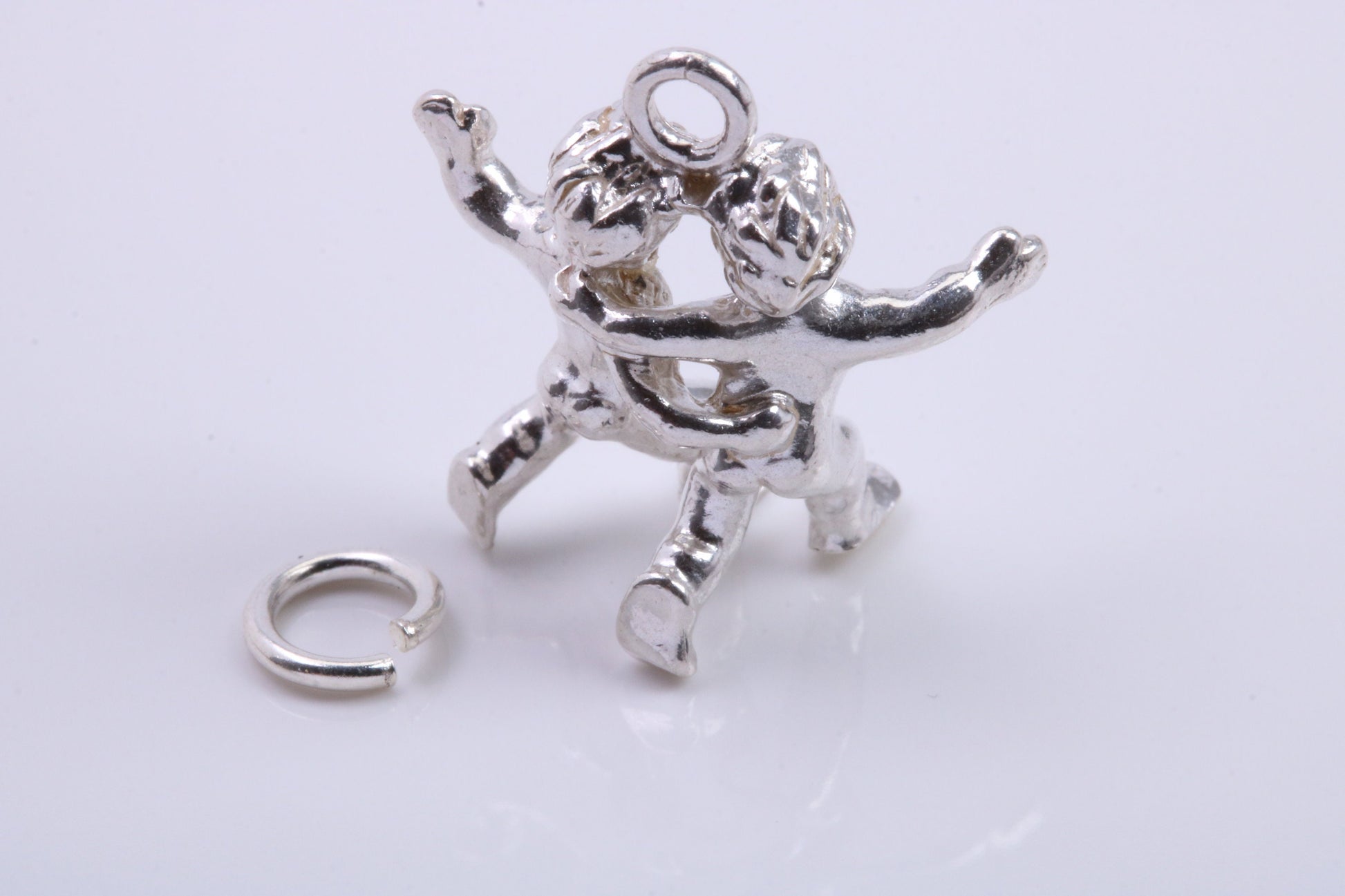 Gemini Zodiac Sign Charm, Traditional Charm, Made from Solid 925 Grade Sterling Silver, Complete with Attachment Link