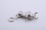 Taurus Zodiac Sign Charm, Traditional Charm, Made from Solid 925 Grade Sterling Silver, Complete with Attachment Link