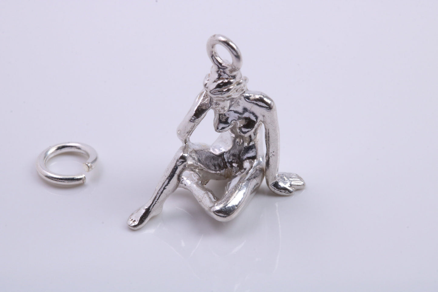 Virgo Zodiac Sign Charm, Traditional Charm, Made from Solid 925 Grade Sterling Silver, Complete with Attachment Link