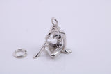 Virgo Zodiac Sign Charm, Traditional Charm, Made from Solid 925 Grade Sterling Silver, Complete with Attachment Link