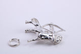 Sagittarius Zodiac Sign Charm, Traditional Charm, Made from Solid 925 Grade Sterling Silver, Complete with Attachment Link