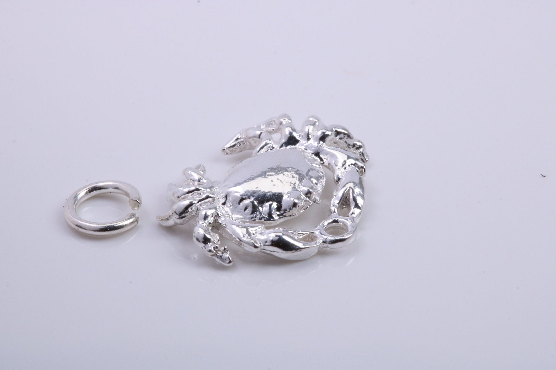Cancer Zodiac Sign Charm, Traditional Charm, Made from Solid 925 Grade Sterling Silver, Complete with Attachment Link