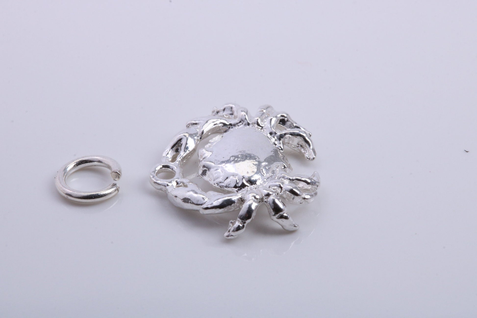Cancer Zodiac Sign Charm, Traditional Charm, Made from Solid 925 Grade Sterling Silver, Complete with Attachment Link
