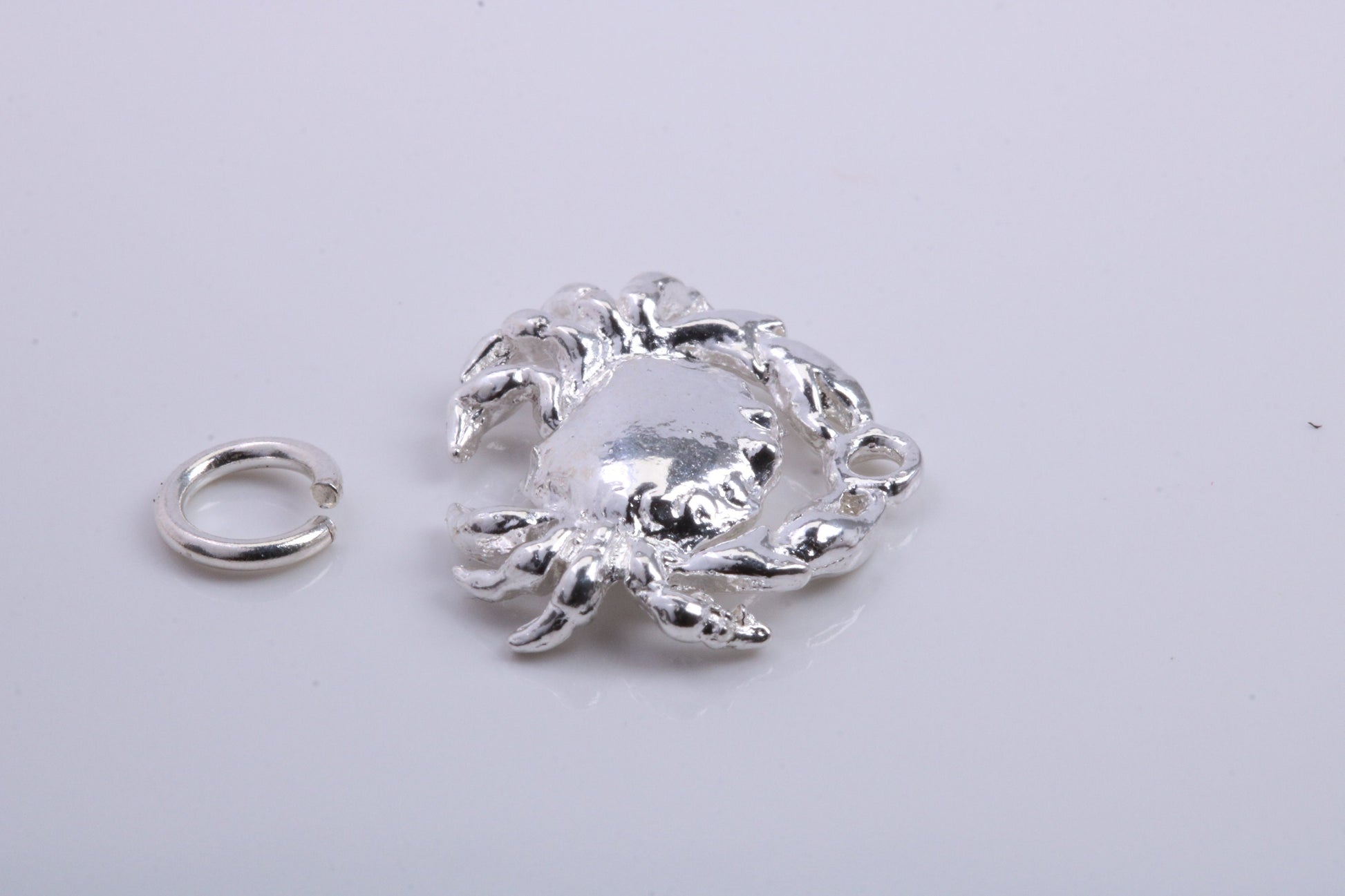 Cancer Zodiac Sign Charm, Traditional Charm, Made from Solid 925 Grade Sterling Silver, Complete with Attachment Link