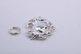Cancer Zodiac Sign Charm, Traditional Charm, Made from Solid 925 Grade Sterling Silver, Complete with Attachment Link