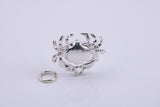 Cancer Zodiac Sign Charm, Traditional Charm, Made from Solid 925 Grade Sterling Silver, Complete with Attachment Link
