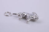 Tiger Charm, Traditional Charm, Made from Solid 925 Grade Sterling Silver, Complete with Attachment Link