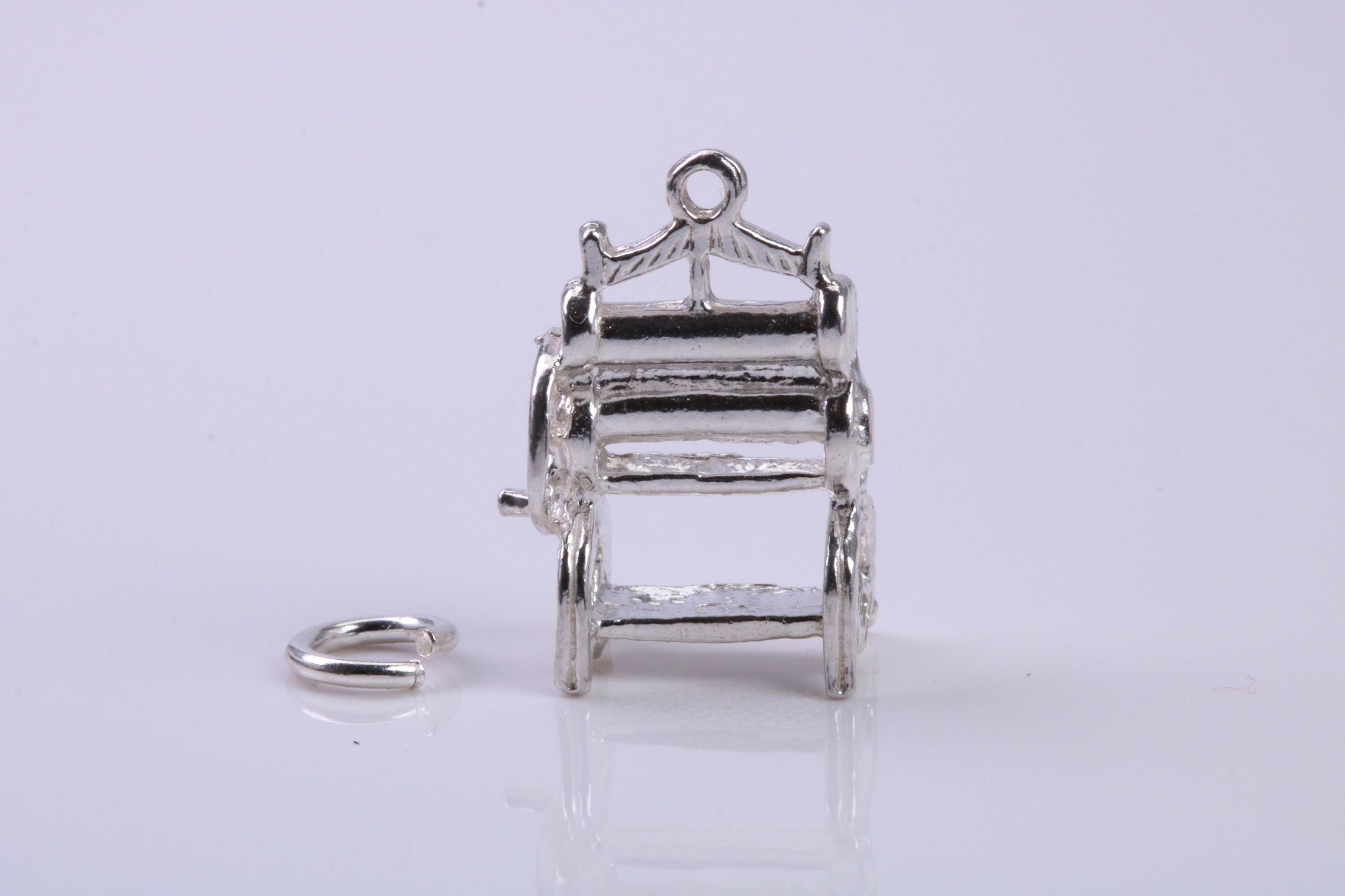 Mangle Charm, Traditional Charm, Made from Solid 925 Grade Sterling Silver, Complete with Attachment Link