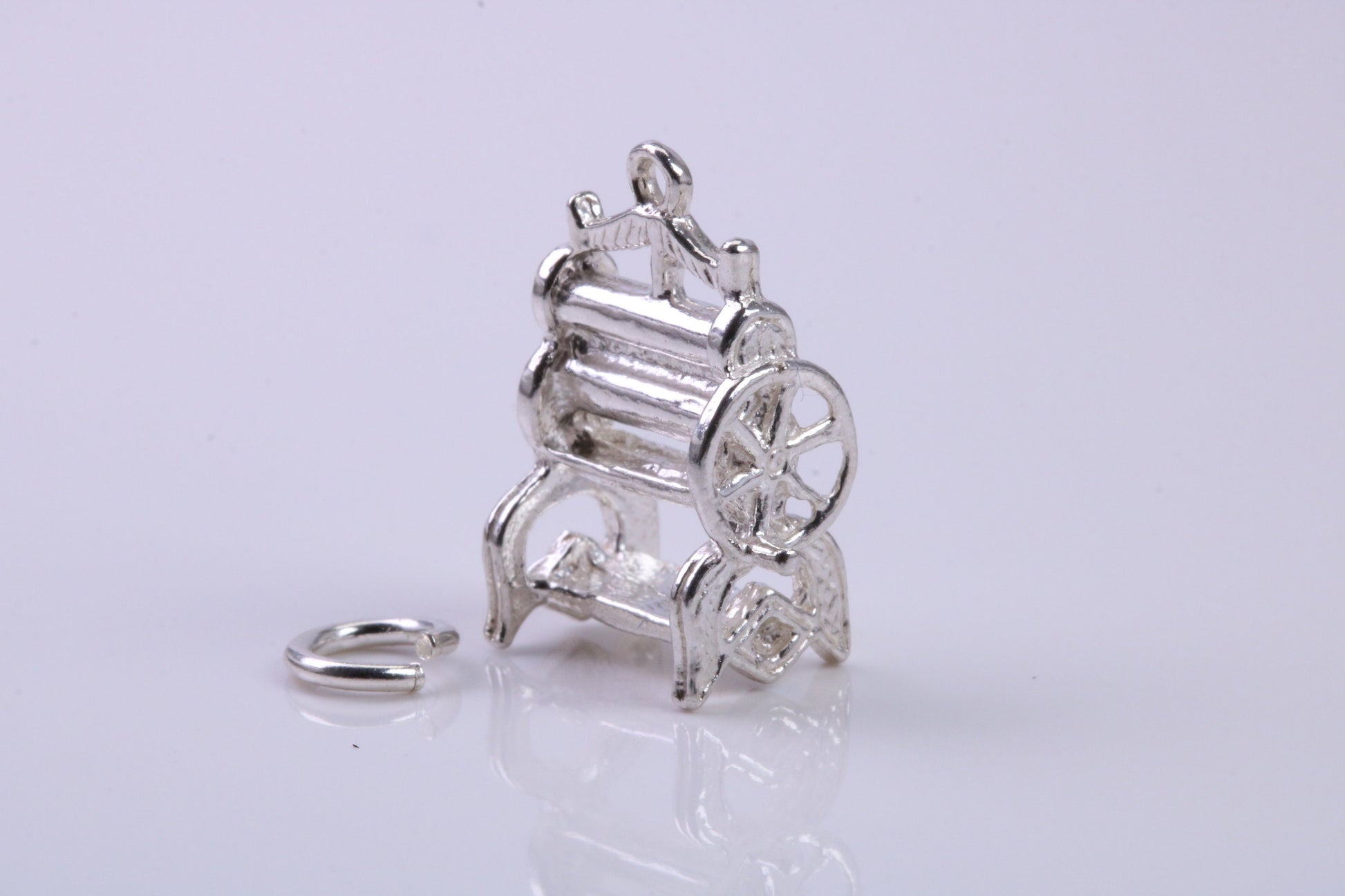 Mangle Charm, Traditional Charm, Made from Solid 925 Grade Sterling Silver, Complete with Attachment Link