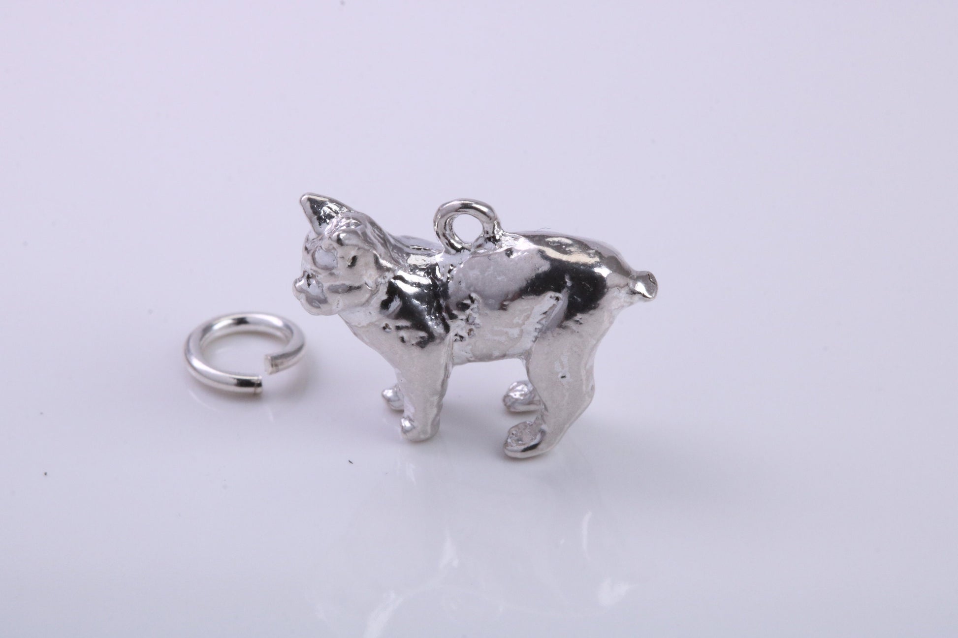 Manx Cat Charm, Traditional Charm, Made from Solid 925 Grade Sterling Silver, Complete with Attachment Link