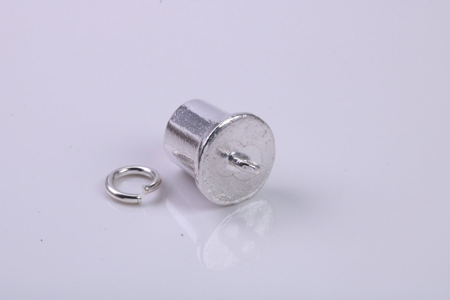 Ice Bucket Charm, Traditional Charm, Made from Solid 925 Grade Sterling Silver, Complete with Attachment Link