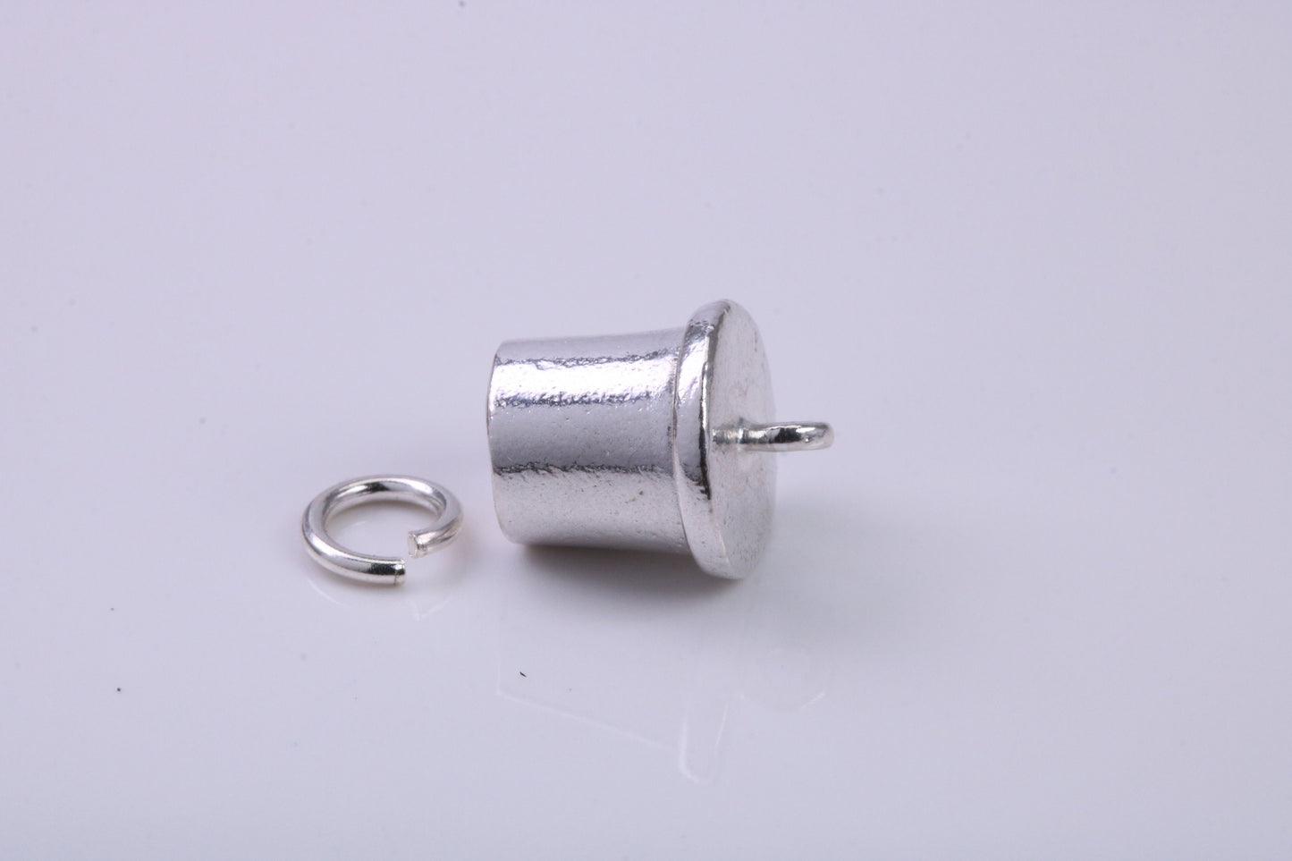 Ice Bucket Charm, Traditional Charm, Made from Solid 925 Grade Sterling Silver, Complete with Attachment Link