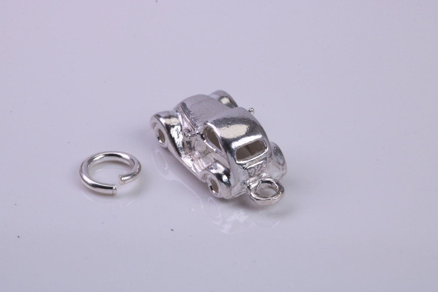 Car Charm, Traditional Charm, Made from Solid 925 Grade Sterling Silver, Complete with Attachment Link