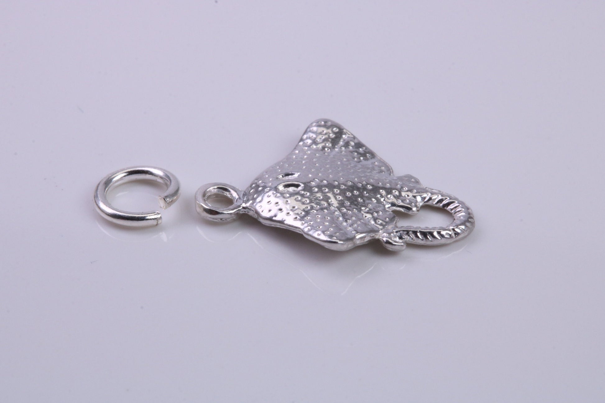 Sting Ray Charm, Traditional Charm, Made from Solid 925 Grade Sterling Silver, Complete with Attachment Link