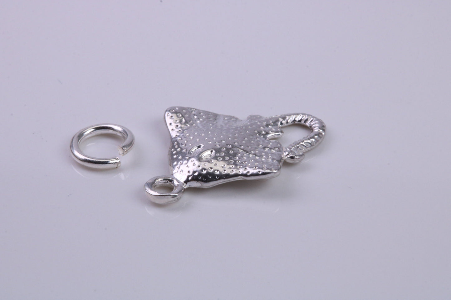 Sting Ray Charm, Traditional Charm, Made from Solid 925 Grade Sterling Silver, Complete with Attachment Link