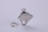 Sting Ray Charm, Traditional Charm, Made from Solid 925 Grade Sterling Silver, Complete with Attachment Link