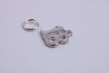 18th Birthday Charm, Traditional Charm, Made from Solid 925 Grade Sterling Silver, Complete with Attachment Link