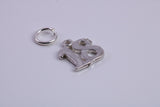 18th Birthday Charm, Traditional Charm, Made from Solid 925 Grade Sterling Silver, Complete with Attachment Link