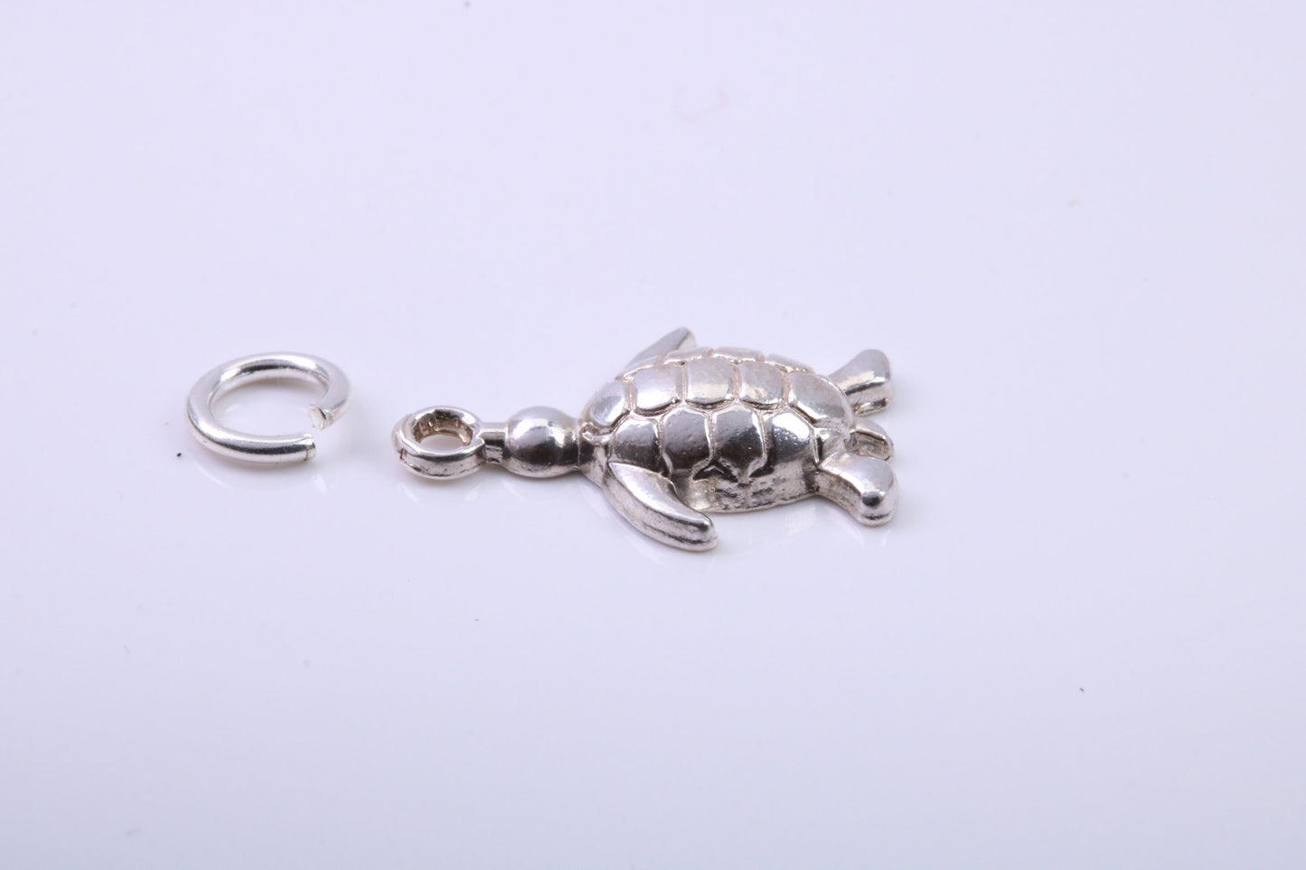 Turtle Charm, Traditional Charm, Made from Solid 925 Grade Sterling Silver, Complete with Attachment Link