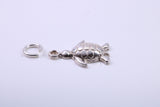 Turtle Charm, Traditional Charm, Made from Solid 925 Grade Sterling Silver, Complete with Attachment Link