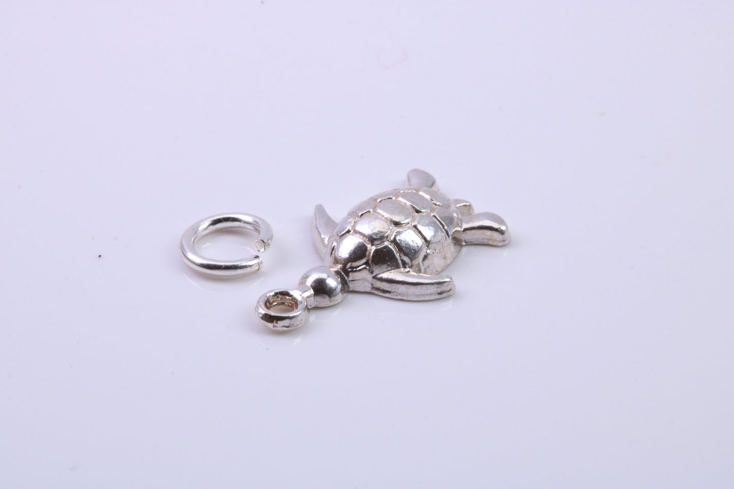 Turtle Charm, Traditional Charm, Made from Solid 925 Grade Sterling Silver, Complete with Attachment Link