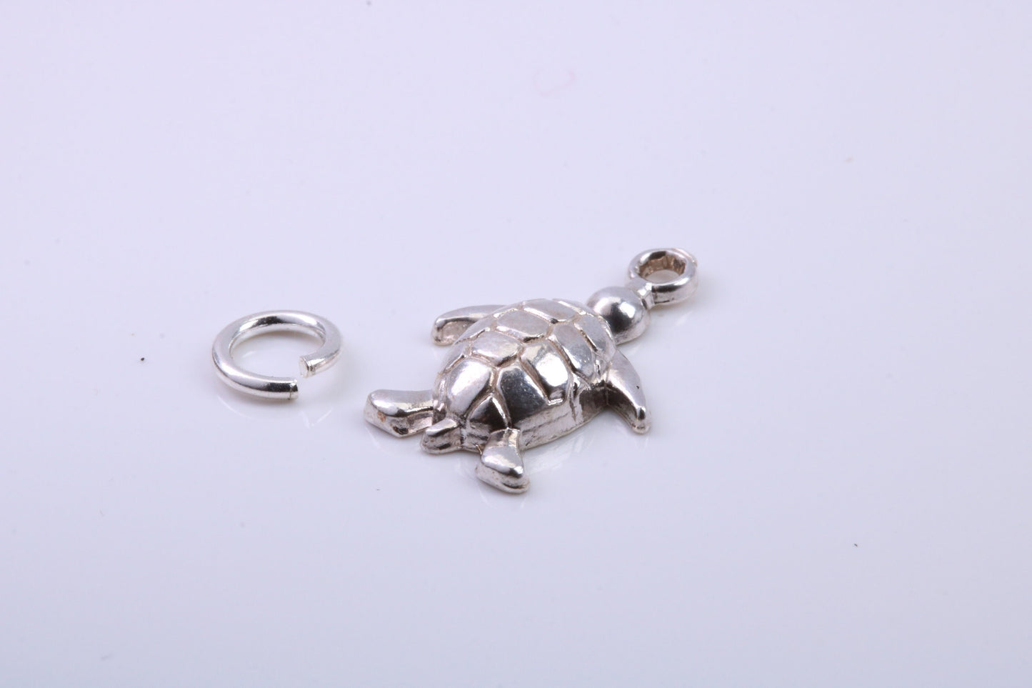 Turtle Charm, Traditional Charm, Made from Solid 925 Grade Sterling Silver, Complete with Attachment Link