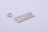100 Dollar Bill Charm, Traditional Charm, Made from Solid 925 Grade Sterling Silver, Complete with Attachment Link