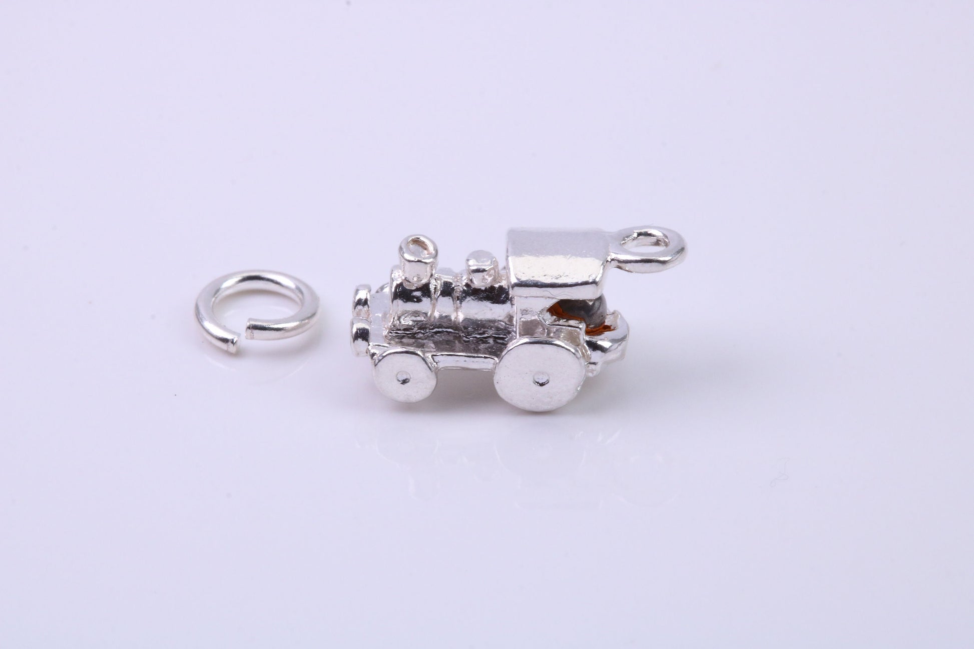 Train Charm, Traditional Charm, Made from Solid 925 Grade Sterling Silver, Complete with Attachment Link