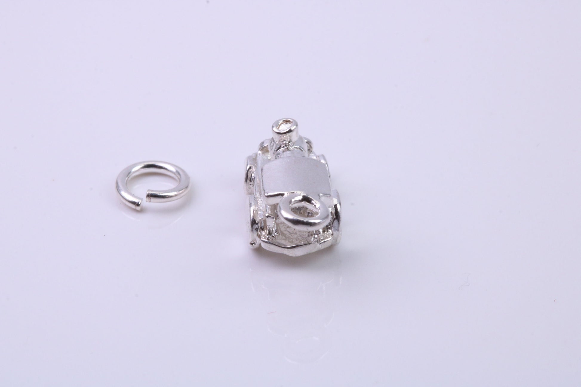 Train Charm, Traditional Charm, Made from Solid 925 Grade Sterling Silver, Complete with Attachment Link