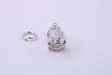 Train Charm, Traditional Charm, Made from Solid 925 Grade Sterling Silver, Complete with Attachment Link