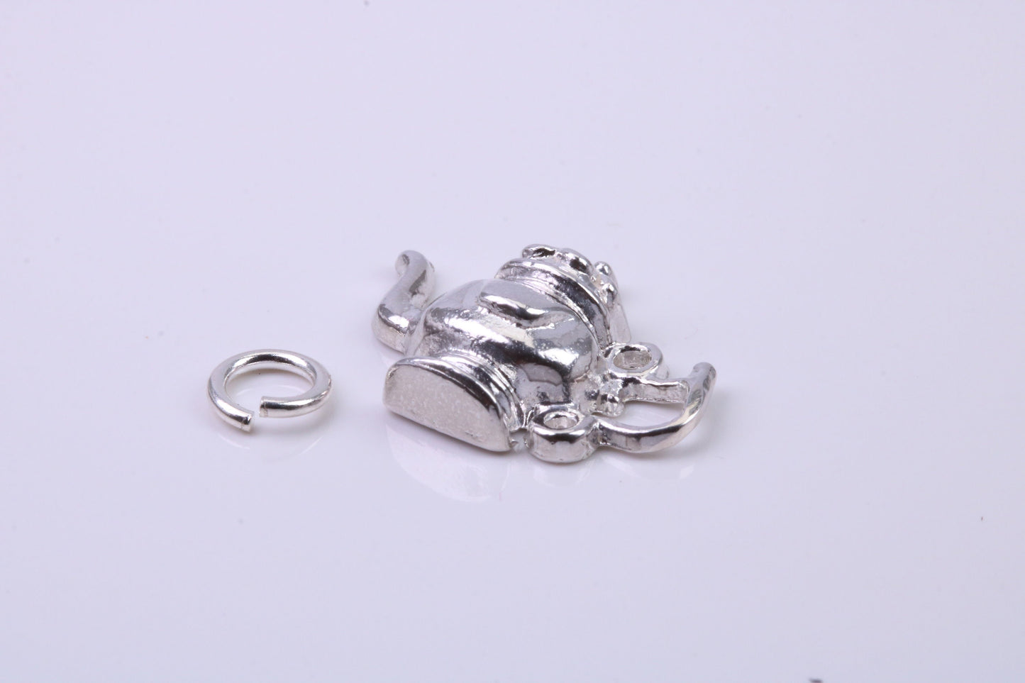 Tea Pot Charm, Traditional Charm, Made from Solid 925 Grade Sterling Silver, Complete with Attachment Link