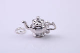 Tea Pot Charm, Traditional Charm, Made from Solid 925 Grade Sterling Silver, Complete with Attachment Link
