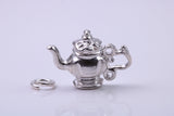Tea Pot Charm, Traditional Charm, Made from Solid 925 Grade Sterling Silver, Complete with Attachment Link
