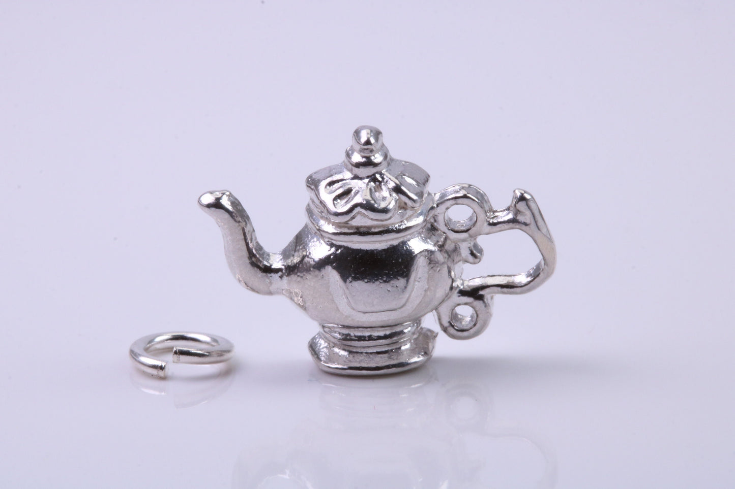 Tea Pot Charm, Traditional Charm, Made from Solid 925 Grade Sterling Silver, Complete with Attachment Link