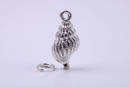 Sea Shell Charm, Traditional Charm, Made from Solid 925 Grade Sterling Silver, Complete with Attachment Link