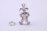 Jester Charm, Traditional Charm, Made from Solid 925 Grade Sterling Silver, Complete with Attachment Link