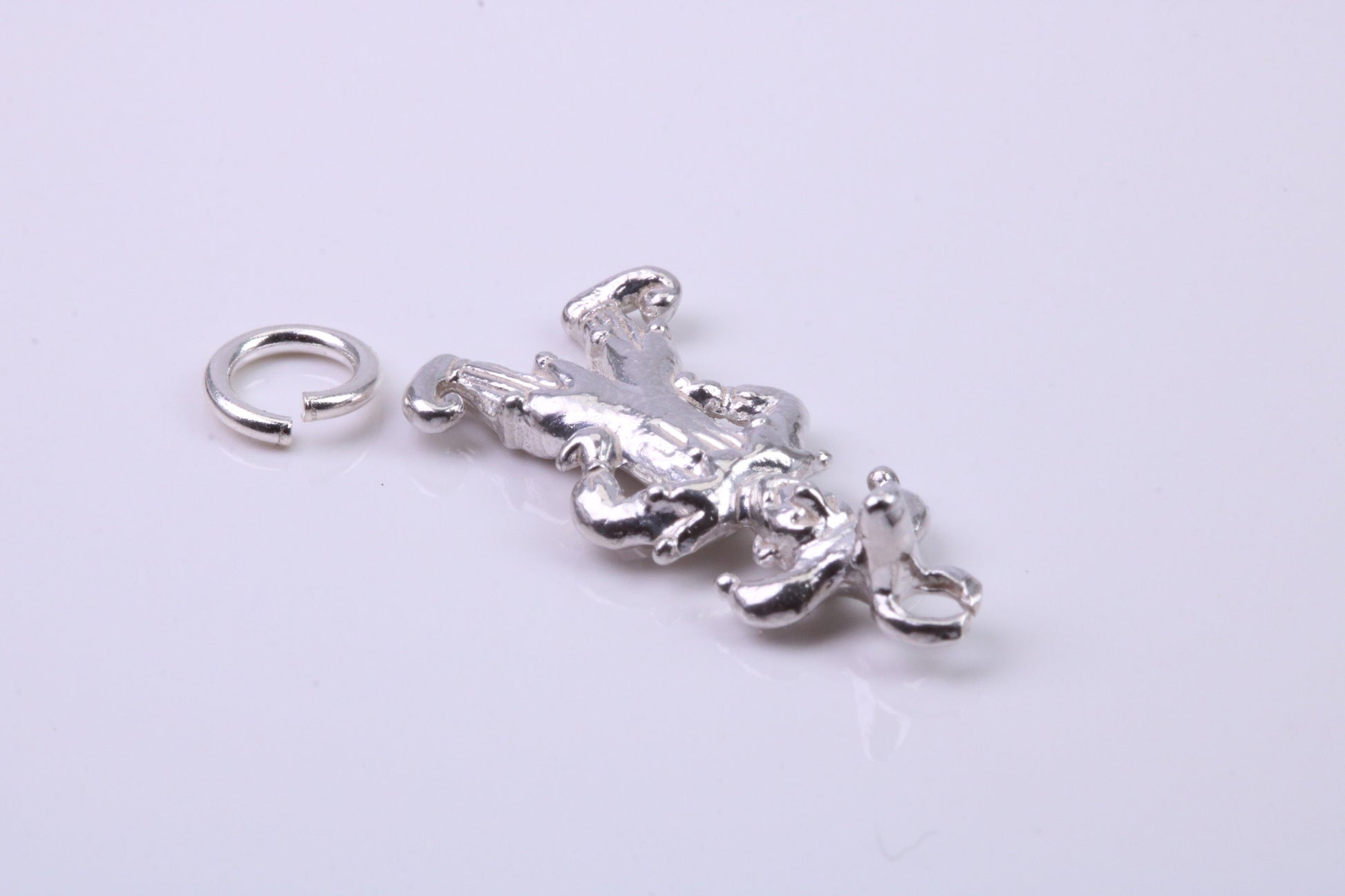 Jester Charm, Traditional Charm, Made from Solid 925 Grade Sterling Silver, Complete with Attachment Link