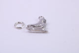 Ice Skate Charm, Traditional Charm, Made from Solid Cast 925 Grade Sterling Silver, Complete with Attachment Link