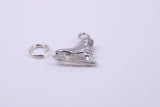 Ice Skate Charm, Traditional Charm, Made from Solid 925 Grade Sterling Silver, Complete with Attachment Link