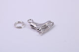Ice Skate Charm, Traditional Charm, Made from Solid Cast 925 Grade Sterling Silver, Complete with Attachment Link