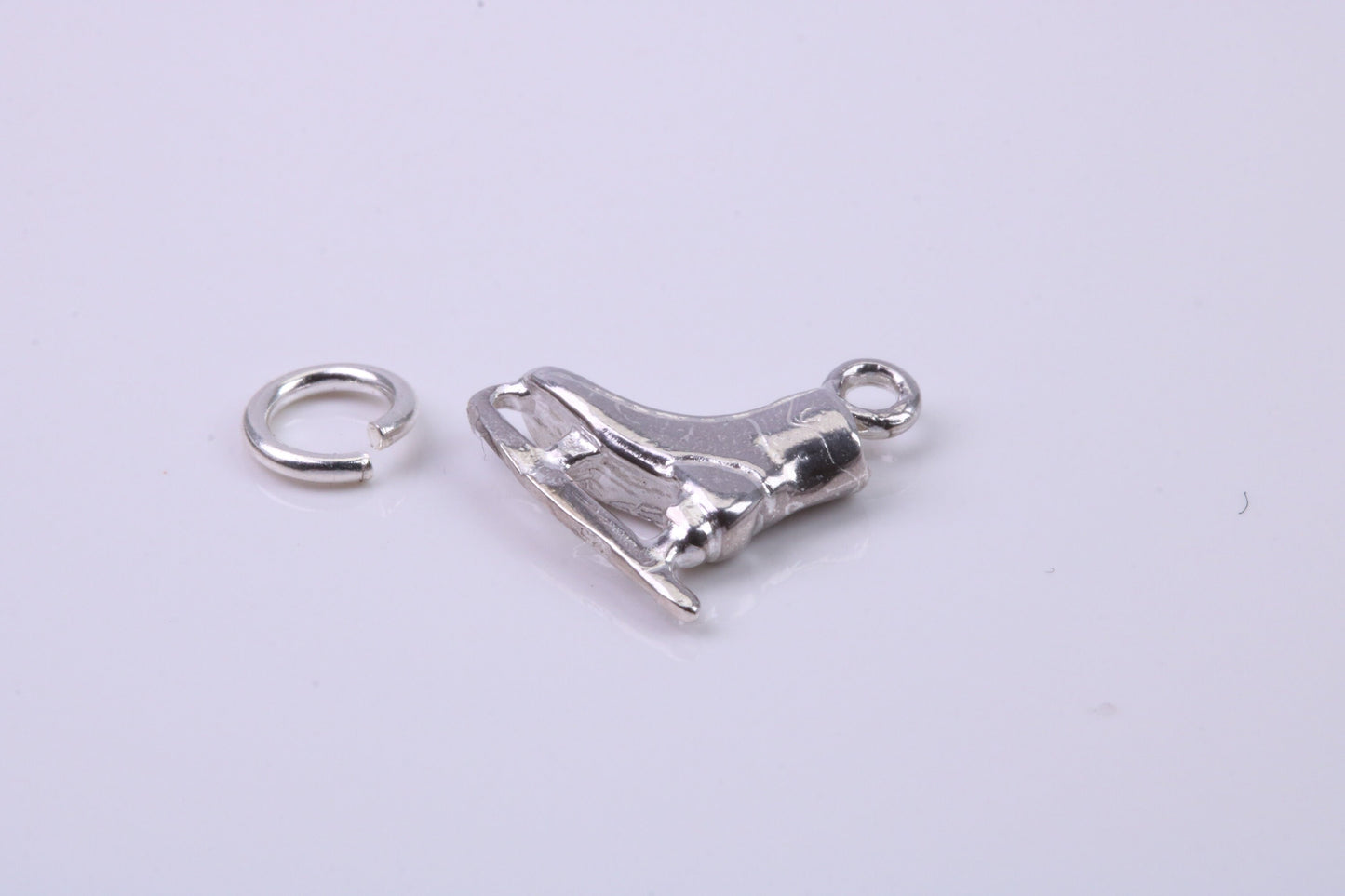 Ice Skate Charm, Traditional Charm, Made from Solid 925 Grade Sterling Silver, Complete with Attachment Link