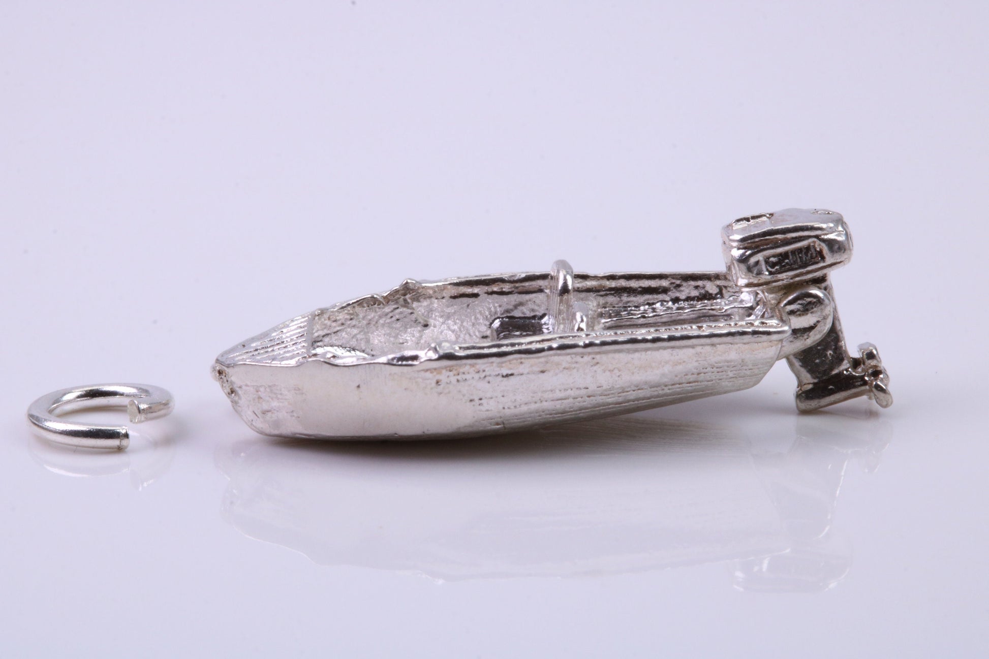 Speed Boat Charm, Traditional Charm, Made from Solid 925 Grade Sterling Silver, Complete with Attachment Link