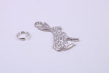 Hare Charm, Traditional Charm, Made from Solid 925 Grade Sterling Silver, Complete with Attachment Link