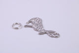 Hare Charm, Traditional Charm, Made from Solid 925 Grade Sterling Silver, Complete with Attachment Link