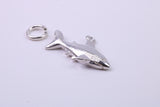 Shark Charm, Traditional Charm, Made from Solid 925 Grade Sterling Silver, Complete with Attachment Link