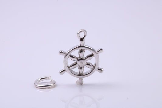 Helm Charm, Traditional Charm, Made from Solid 925 Grade Sterling Silver, Complete with Attachment Link